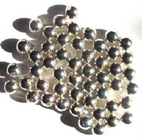 50 8mm Round Bright Silver Plated Beads